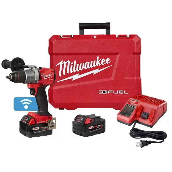 Milwaukee M18 FUEL ONE-KEY 18-Volt Lithium-Ion Brushless Cordless 1/2 in. Drill Driver Kit with Two 5.0 Ah Batteries Hard Case