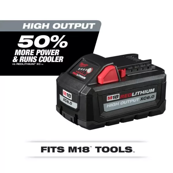 Milwaukee M18 18-Volt Lithium-Ion High Output 6.0Ah Battery Pack (2-Pack)