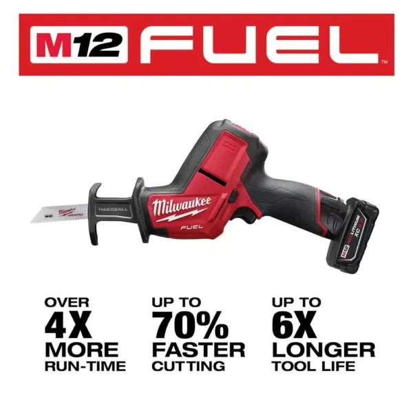 Milwaukee M12 FUEL 12-Volt Lithium-Ion Brushless Cordless HACKZALL Reciprocating Saw Kit W/ Free M12 Multi-Tool