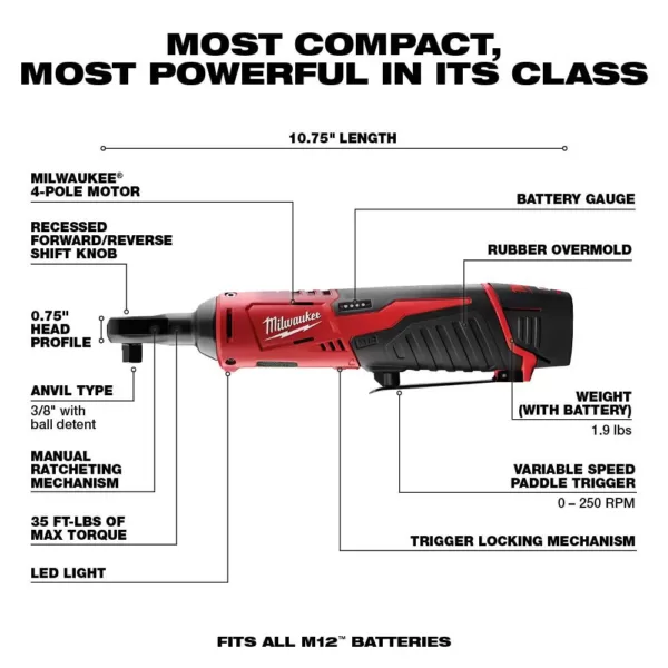 Milwaukee M12 FUEL 12-Volt Li-Ion Brushless Cordless Hammer Drill/Impact Driver Combo Kit with 3/8 in. Ratchet & Inflator (2-Tool)