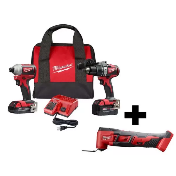 Milwaukee M18 18-Volt Lithium-Ion Brushless Cordless Hammer Drill and Impact Combo Kit w/ M18 Oscillating Multi-Tool