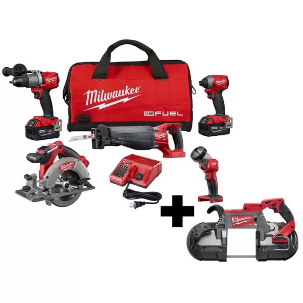 Milwaukee M18 FUEL 18-Volt Lithium-Ion Brushless Cordless Combo Kit (5-Tool) with M18 FUEL Deep Cut Band Saw