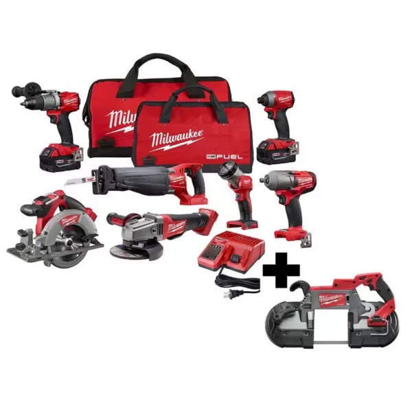 Milwaukee M18 FUEL 18-Volt Lithium-Ion Brushless Cordless Combo Kit (7-Tool) with M18 FUEL Deep Cut Band Saw