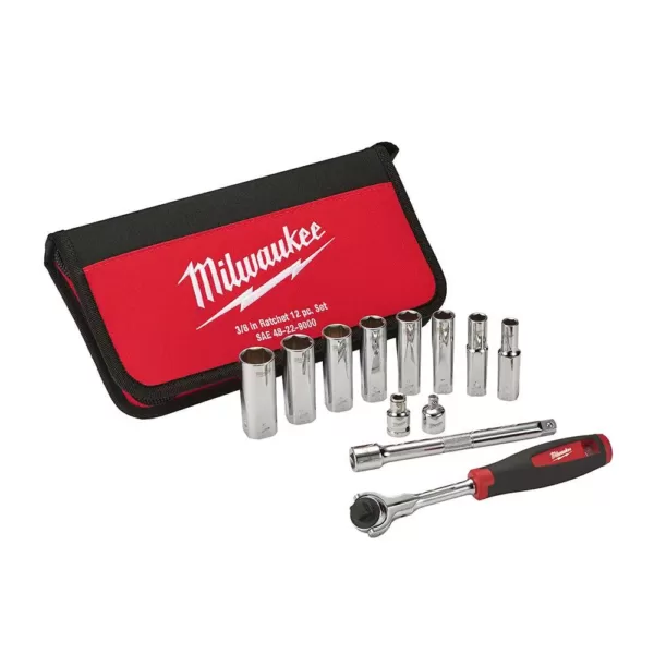 Milwaukee 3/8 in. Drive SAE Socket Set (12-Piece)