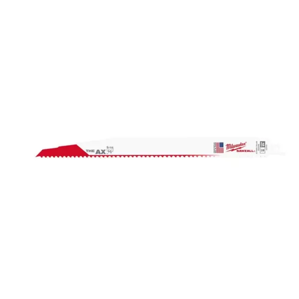 Milwaukee 12 in. 5 Teeth per in. AX Nail Embedded Wood Cutting SAWZALL Reciprocating Saw Blades (25 Pack)