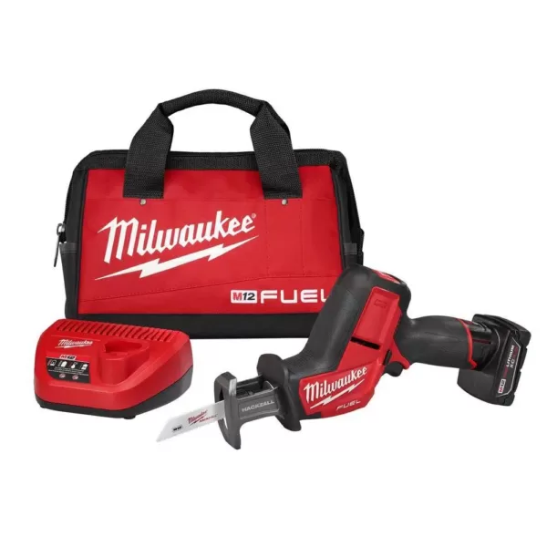 Milwaukee M12 FUEL 12-Volt Lithium-Ion Brushless Cordless HACKZALL Reciprocating Saw Kit w/ Free M12 2.0Ah Compact Battery