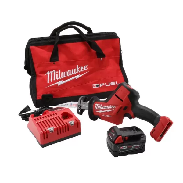 Milwaukee M18 FUEL 18-Volt Lithium-Ion Brushless Cordless HACKZALL Reciprocating Saw Kit W/(1) 5.0Ah Batteries, Charger & Tool Bag