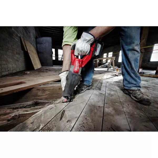 Milwaukee M18 FUEL 18-Volt Lithium-Ion Brushless Cordless SUPER SAWZALL Orbital Reciprocating Saw W/  HIGH OUTPUT XC 8.0Ah Battery