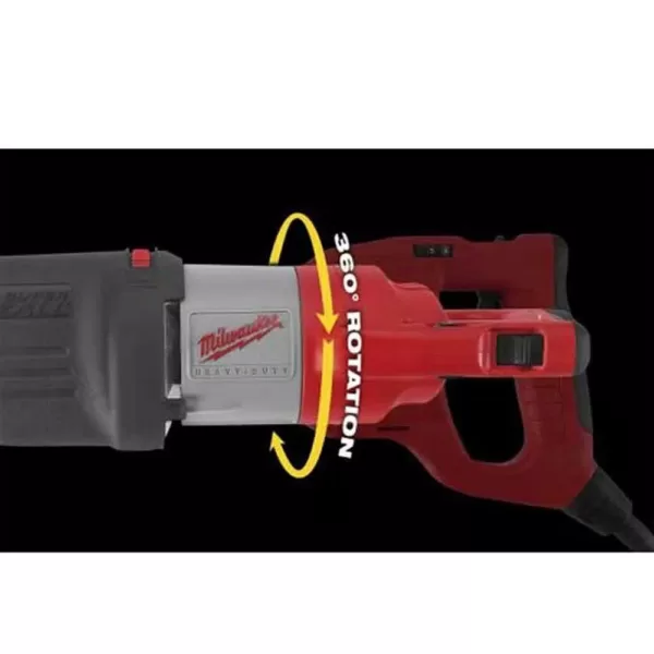 Milwaukee 13 Amp Orbital Super Sawzall Kit with Rotating Handle and Hard Case