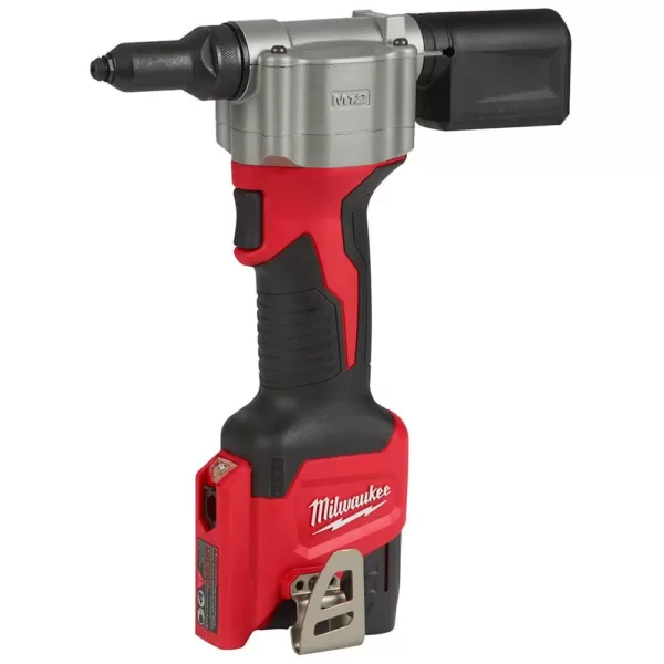 Milwaukee M12 12-Volt Lithium-Ion Cordless Rivet Tool Kit with M12 3/8 in. Ratchet