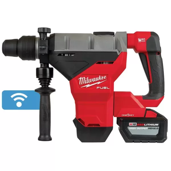 Milwaukee M18 FUEL ONE-KEY 18-Volt Lithium-Ion Brushless Cordless 1-3/4 in. SDS-MAX Rotary Hammer with Two 12.0 Ah Battery