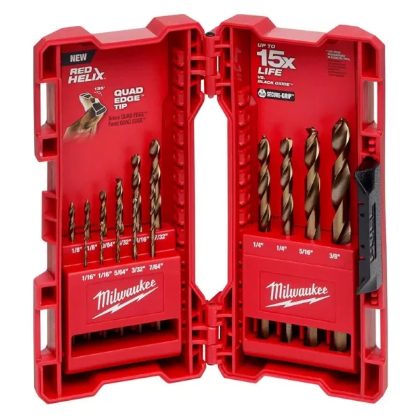 Milwaukee SHOCKWAVE Impact Duty Steel Driver Bit Set with Cobalt Drill Bit Set and Carbide Hole Saws (68-Piece)