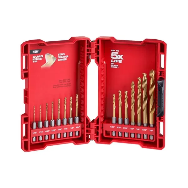 Milwaukee SHOCKWAVE Impact Duty Steel Driver Bit Set with Titanium Drill Bit Set and Holesaw Set (73-Piece)