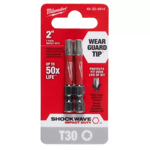 Milwaukee Shockwave T30 Torx 2 in. Power Bit (2-Pack)