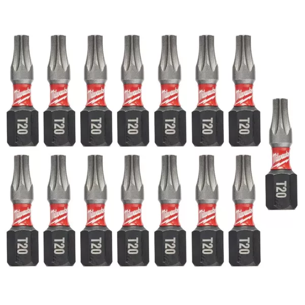 Milwaukee T20 1 in. Shockwave Impact Duty Insert Bits (15-Pack)