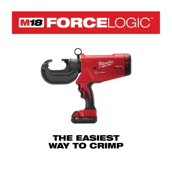 Milwaukee M18 18-Volt Lithium-Ion Cordless FORCE LOGIC 750 MCM Crimper Kit with EXACT #6 750 MCM Al Dies