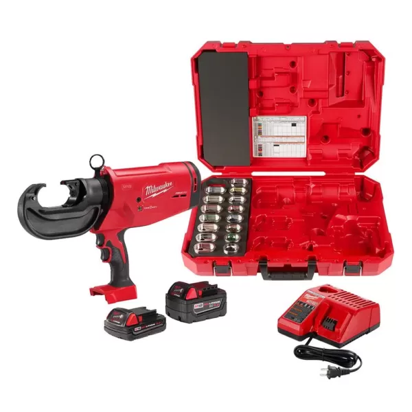 Milwaukee M18 18-Volt Lithium-Ion Cordless FORCE LOGIC 750 MCM Crimper Kit with EXACT #6 750 MCM Cu Dies