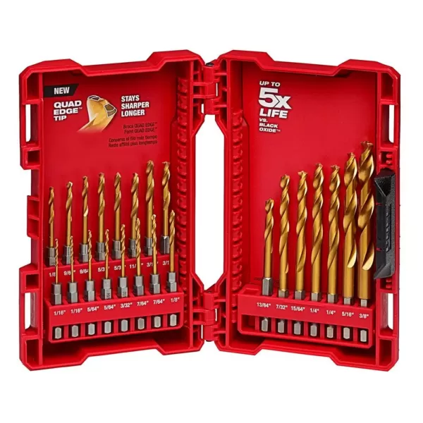 Milwaukee Black Oxide Step Drill Bit Set with Titanium Drill Bit Set (33-Piece)