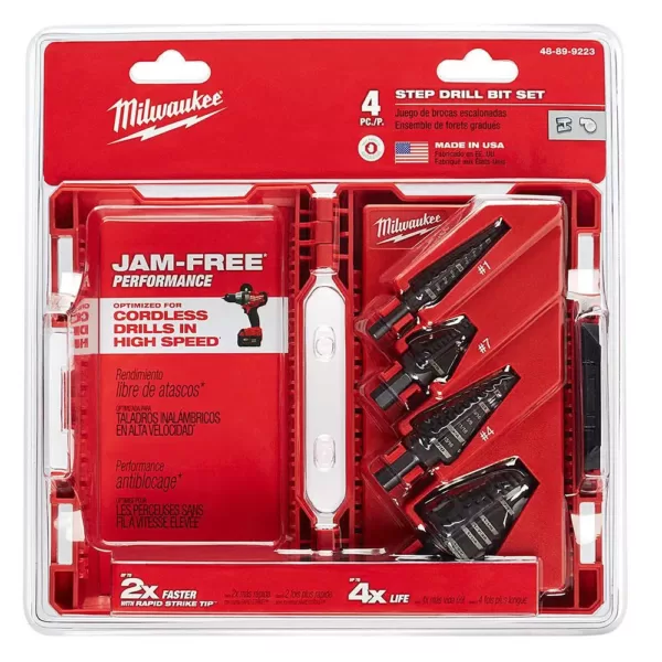 Milwaukee Black Oxide Step Drill Bit Set (4-Piece)