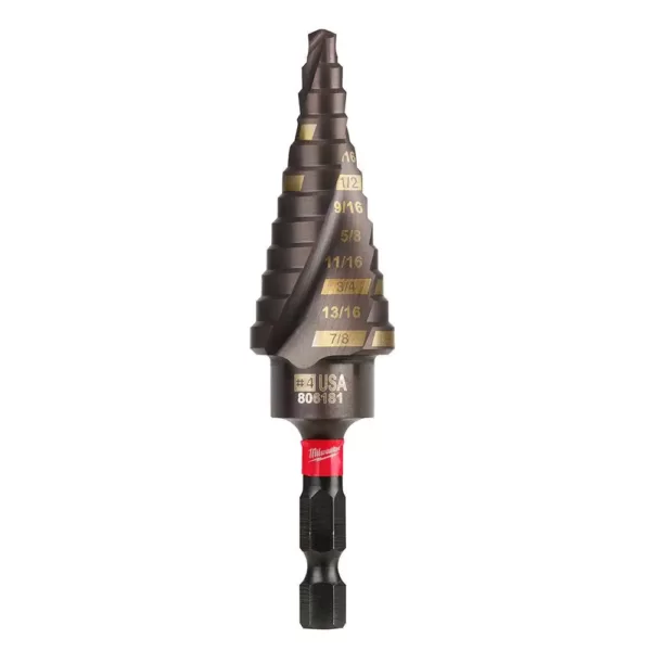 Milwaukee SHOCKWAVE 3/16 in. x 7/8 in. #4 Impact-Duty Titanium Step Bit