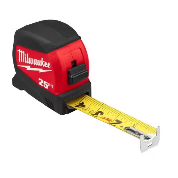 Milwaukee 25 ft. x 1.2 in. Compact Wide Blade Tape Measure with 15 ft. Reach (2-Pack)