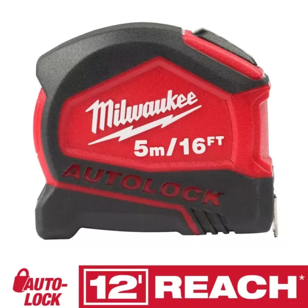 Milwaukee 5m/16 ft. Compact Auto Lock Tape Measure