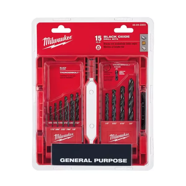 Milwaukee Black Oxide Drill Bit Set(15-Piece)