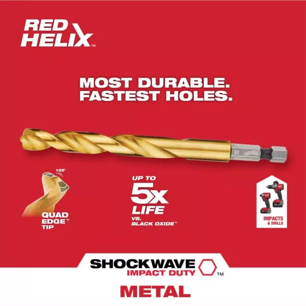 Milwaukee SHOCKWAVE 3/8 in. Titanium Twist Drill Bit