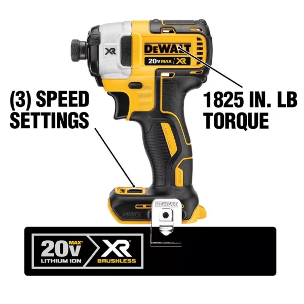 DEWALT 20-Volt MAX Li-Ion Cordless Brushless Compact Reciprocating Saw with 20-Volt Brushless 1/4 in. Impact Driver (Tool-Only)