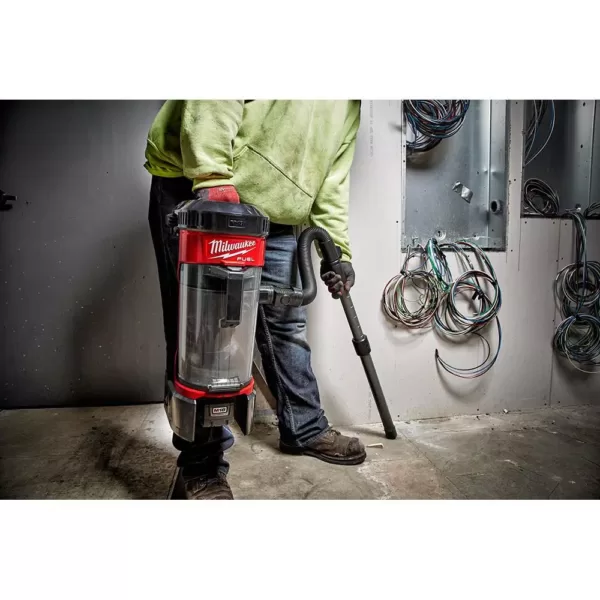 Milwaukee M18 Fuel 18-Volt Lithium-Ion Brushless Cordless 1 Gal. 3-in-1 Backpack Vacuum Kit and One 8.0 Ah Battery and Accessories